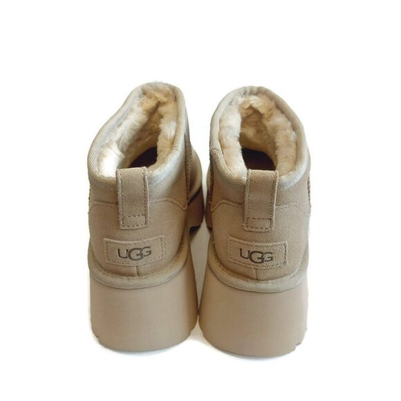 UGG Classic Womens Size 8 Ultra Mini New Heights Platform Boots Mustard Seed - Picture 6 of 8